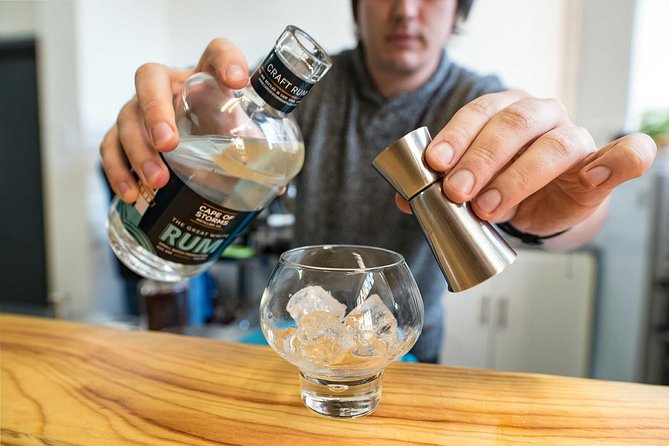 Experience South African Craft Rum tasting and distillery tour in Cape Town - Three Cape of Storms rums in the tasting room