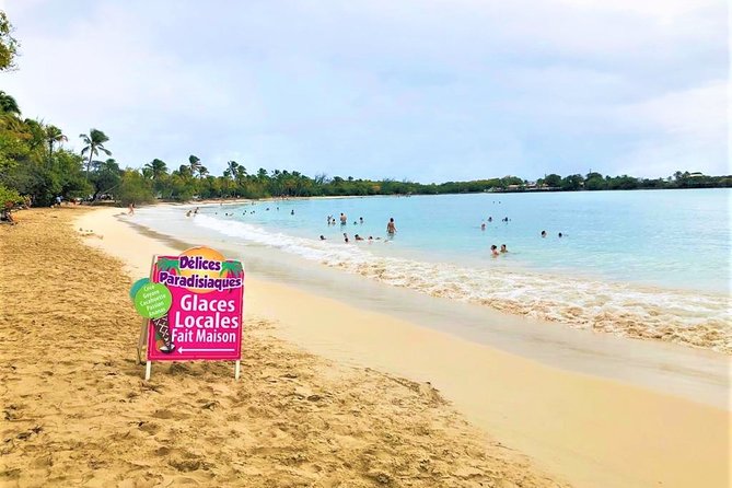 Rum and Salines paradise beach - Le Marin viewpoint and the St. Lucia horizon